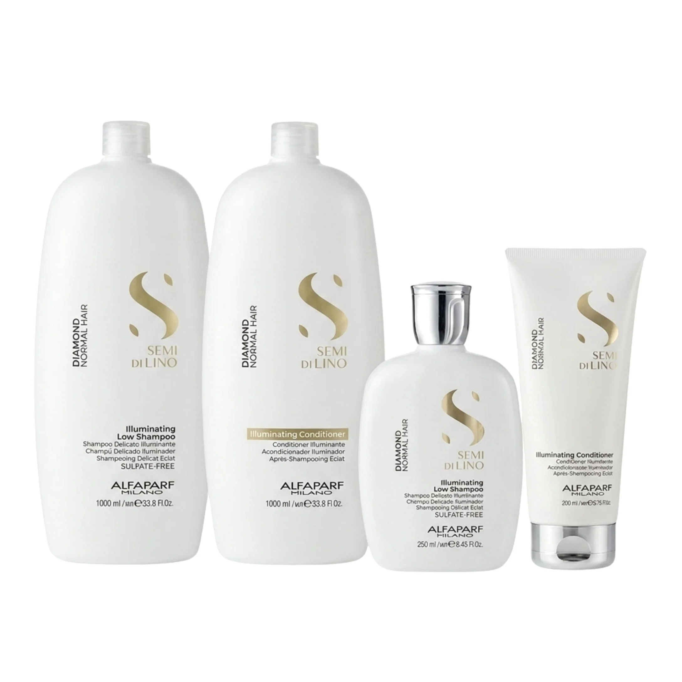 Alfaparf Diamond Illuminating Low Shampoo and Conditioner 1L + Duo (4pc)