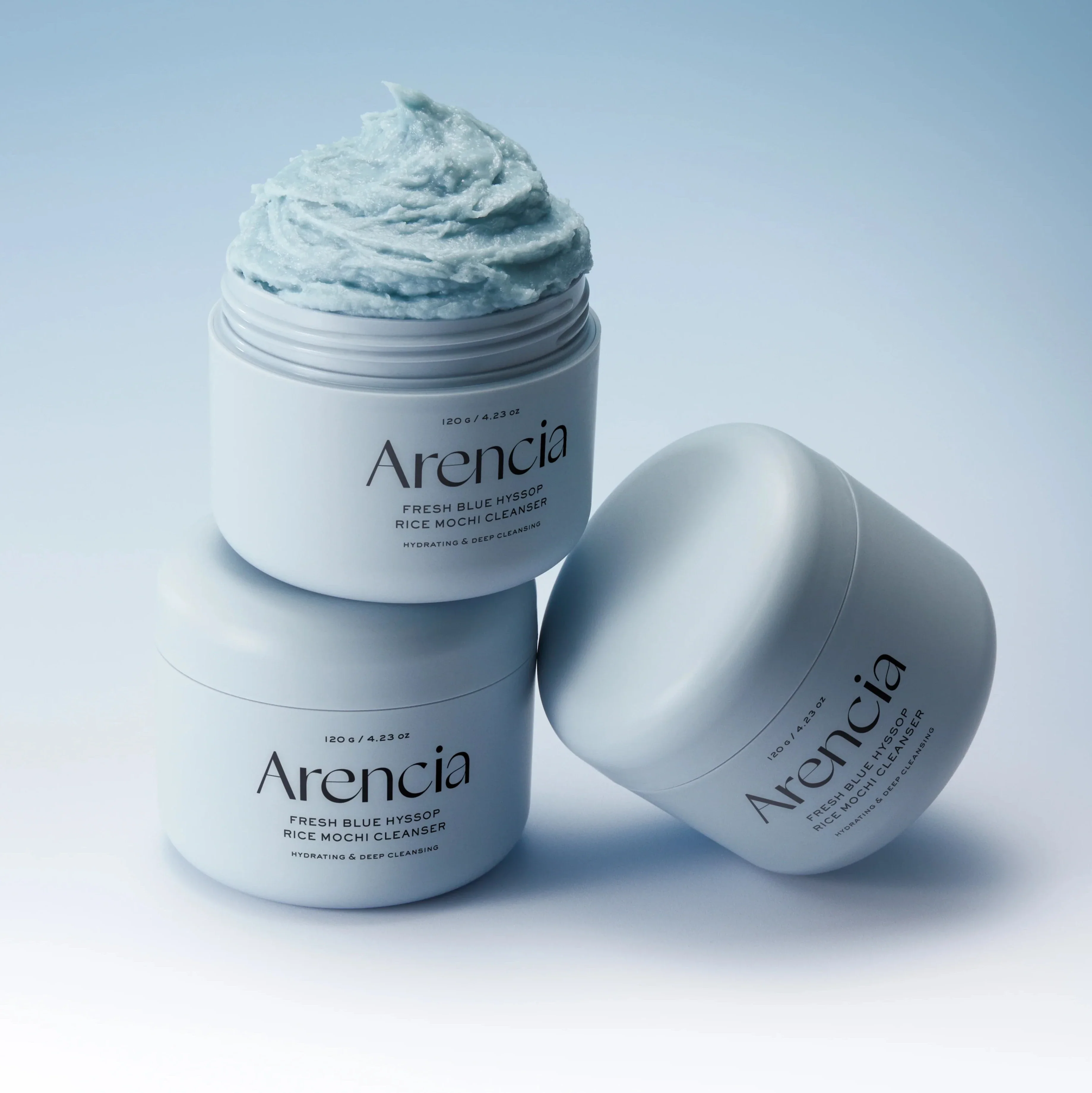 Arencia Fresh Blue Hyssop Rice Mochi Cleanser 120g - Image 5