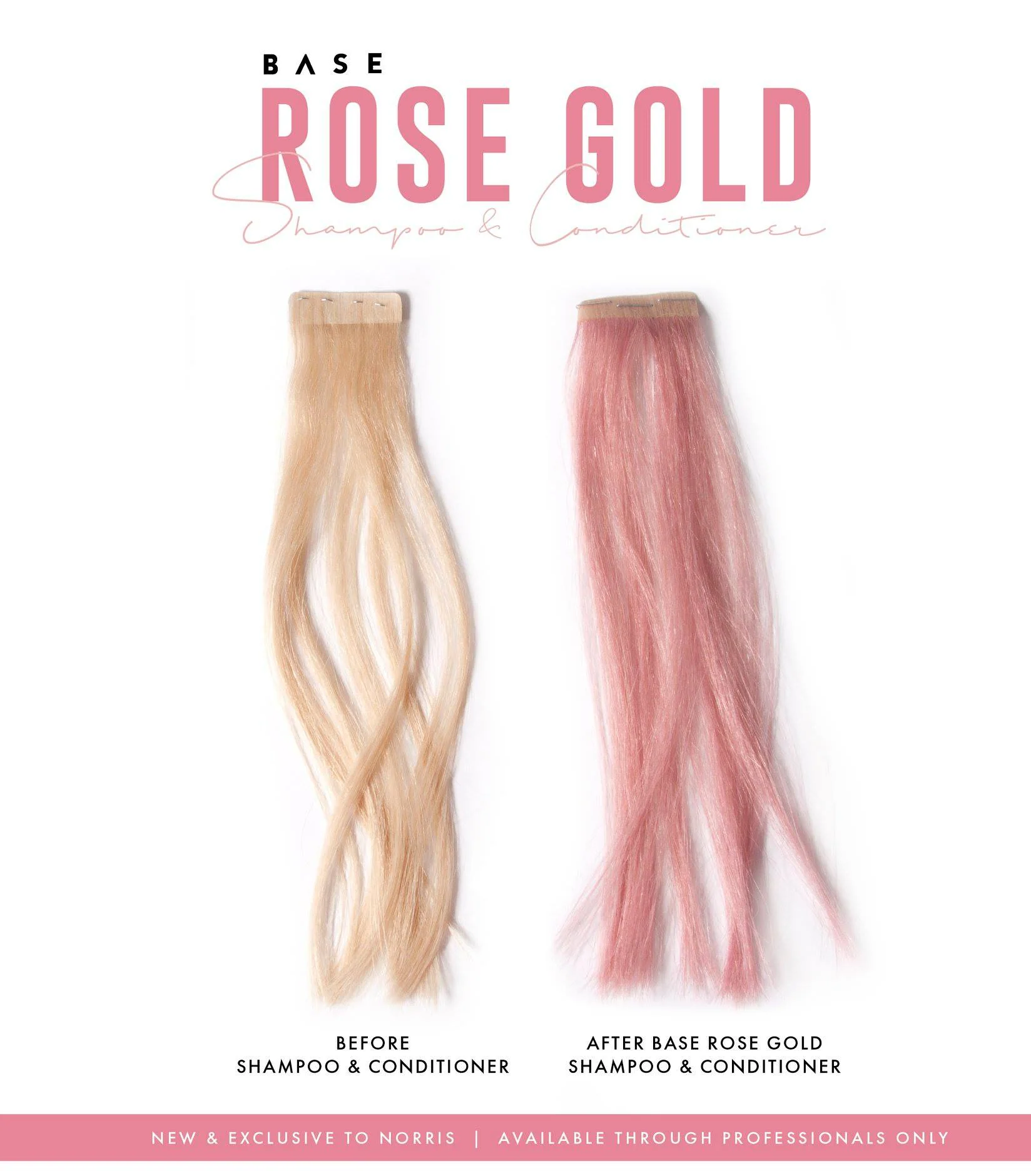 Base Rose Gold Shampoo and Conditioner 300ml - Image 2