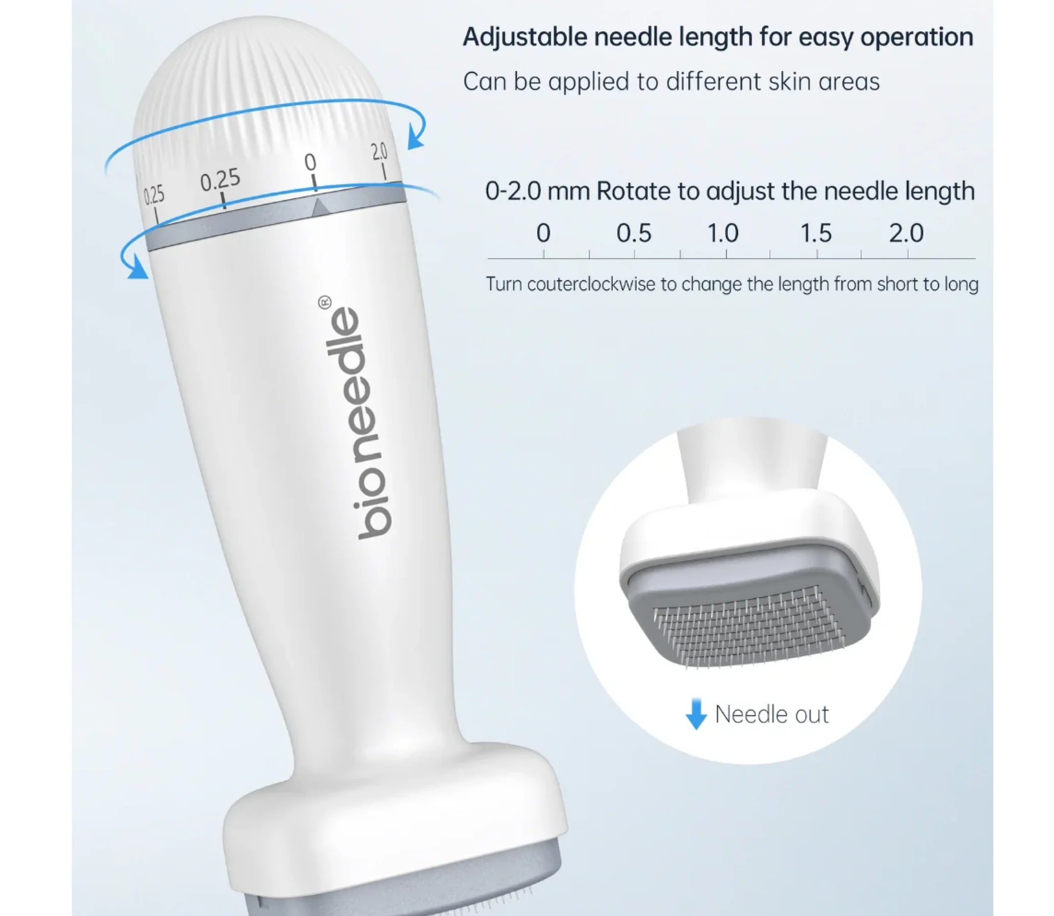 Bio Needle Derma Stamp 120 Adjustable Needle Titanium Microneedling - Image 4