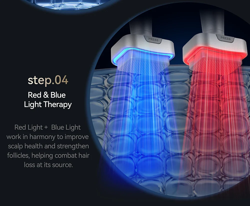 Bio Pen Aurora Bio 6 EMS Blue and Red Light Hair Growth Microneedling Stamp - Image 8