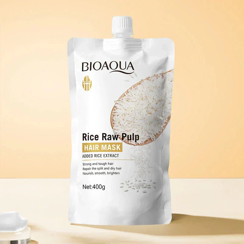 Bioaqua Rice Raw Pulp Hair Repair Mask 400g - Image 3