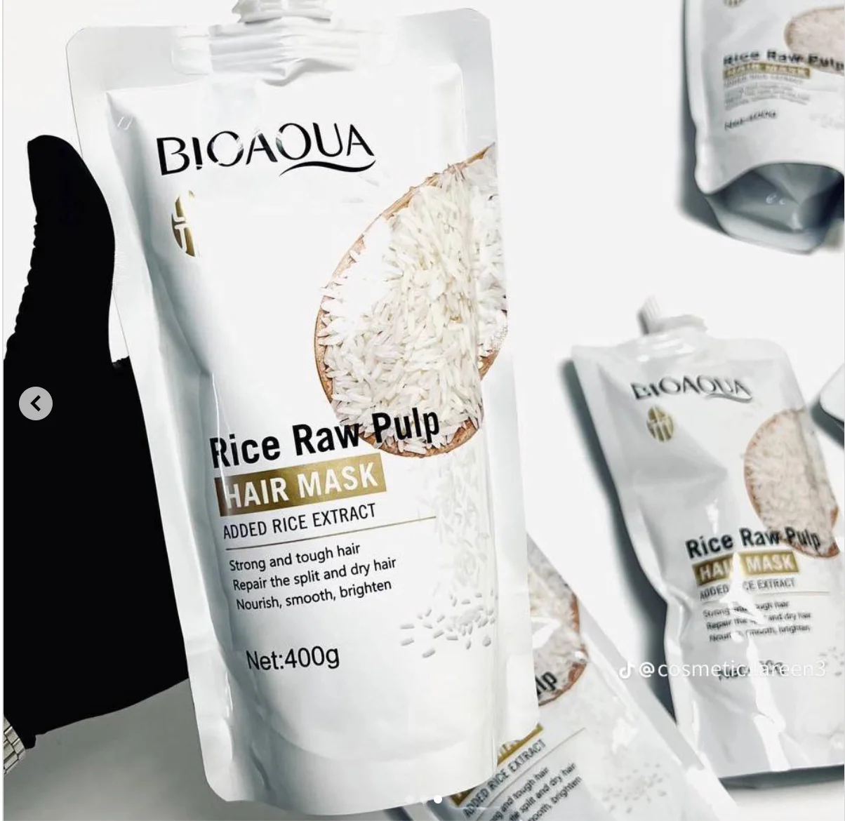 Bioaqua Rice Raw Pulp Hair Repair Mask 400g - Image 4