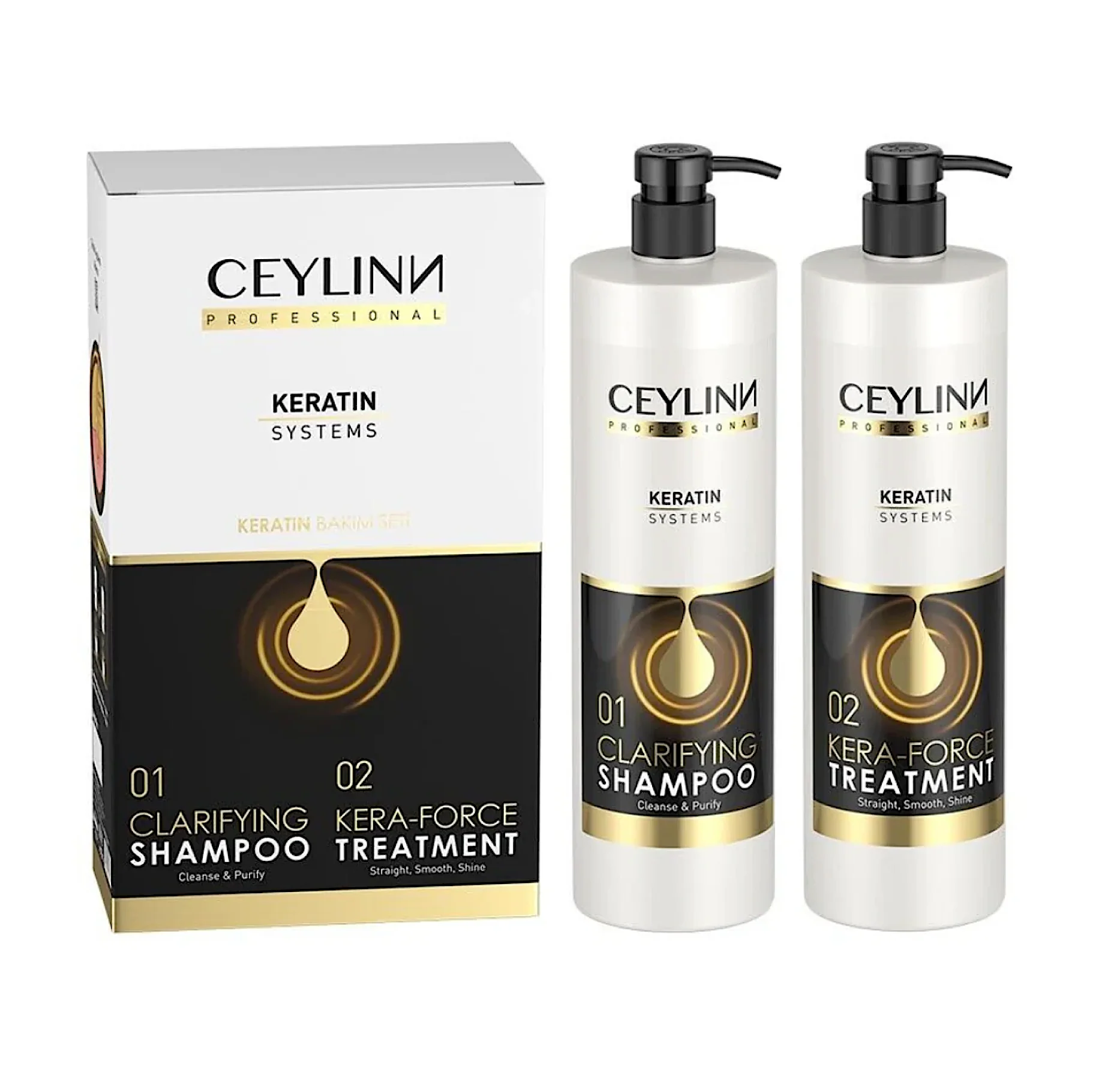 Ceylinn Keratin Straightening Treatment Hair Smoothing Kit