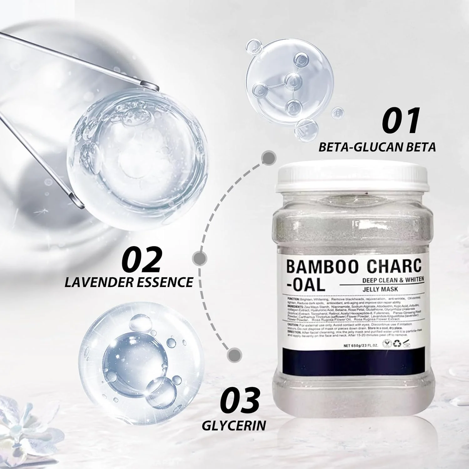 Crystal Hydrojelly Mask Bamboo Charcoal Peel 650g - Image 3