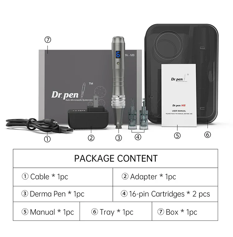 Dr Pen M8 Wireless Microneedling Derma Pen Adjustable 6 Levels - Image 3
