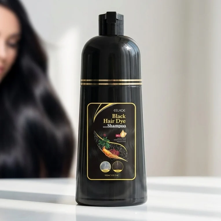 Eelhoe Full Coverage Black Hair Dye Shampoo 100ml - Image 2