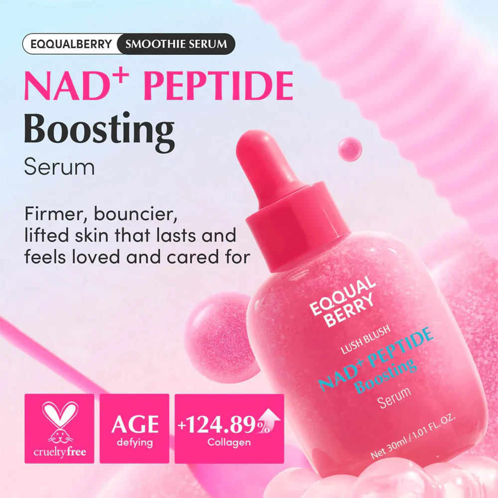 Eqqual Berry NAD+ Peptide Boosting Serum Lush Blush Korean Beauty 30ml - Image 5