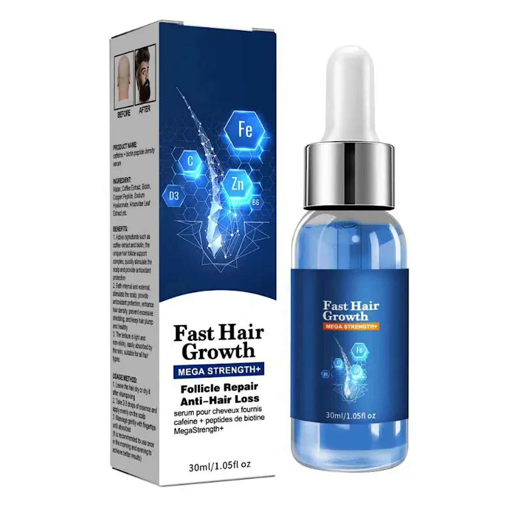 Fast Hair Growth Mega Strength + Follicle Repair 30ml (2pc) - Image 2