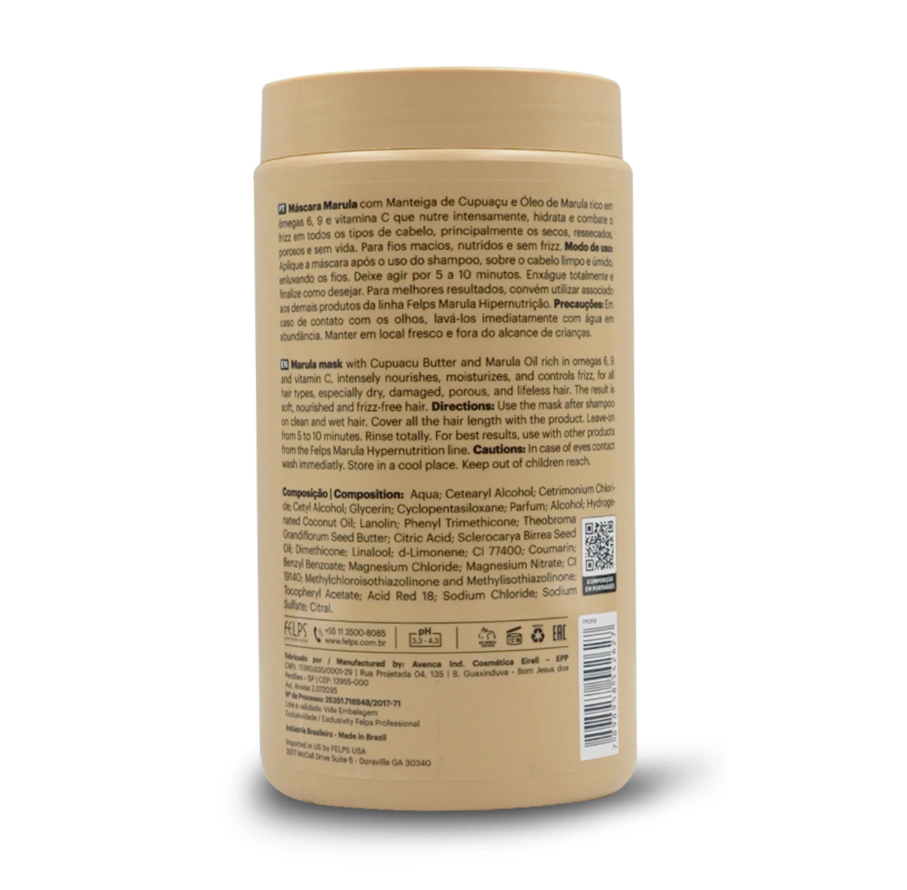 Felps Marula Hiper Nourishing Mask Hypernutrition Intense Hydration 1kg - Image 2