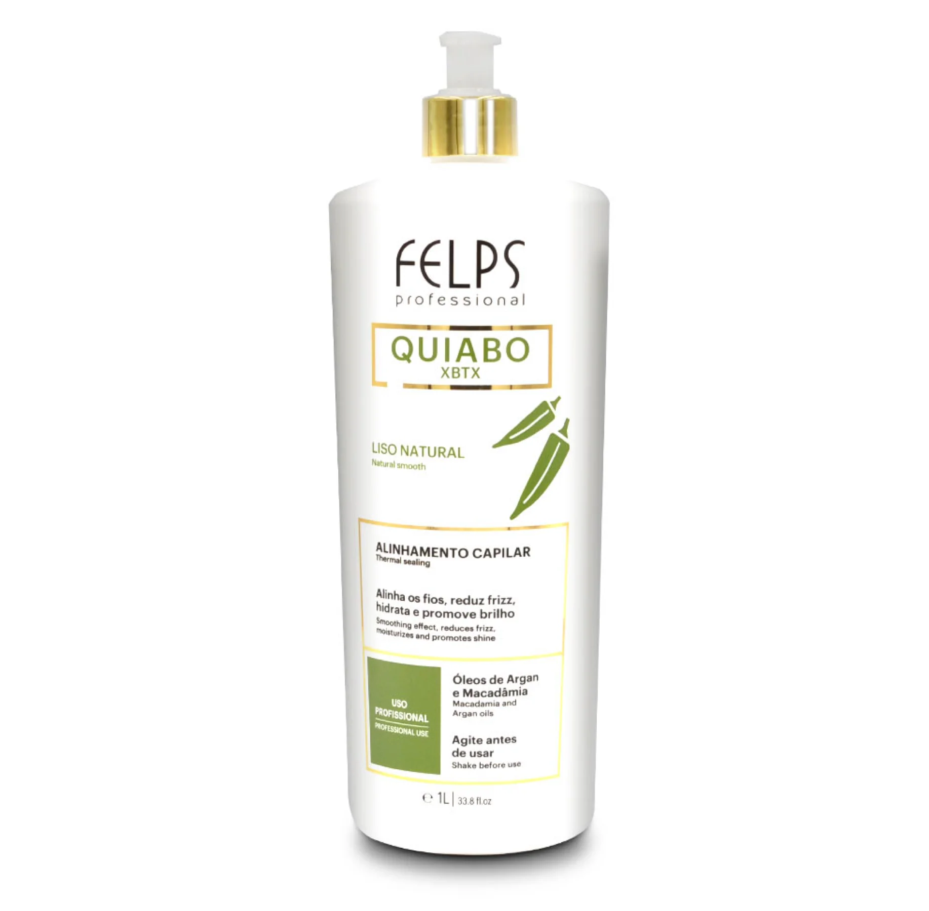 Felps Okra Quiabo Brazilian Progressive Keratin Thermal Sealing 1000ml