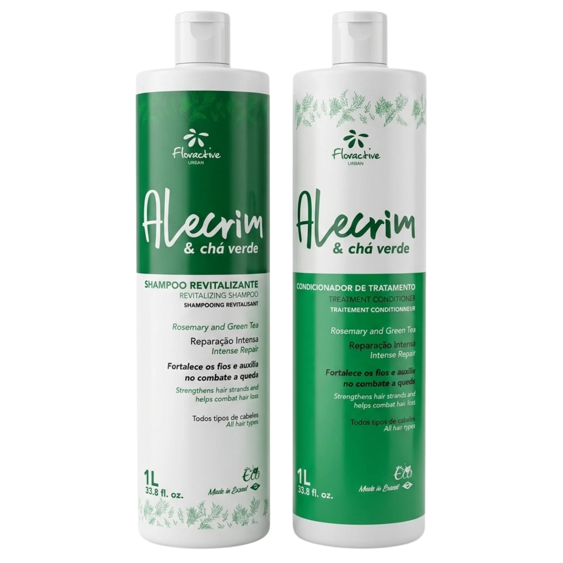 Floractive Alecrim Rosemary & Green Tea Shampoo and Conditioner 1000ml