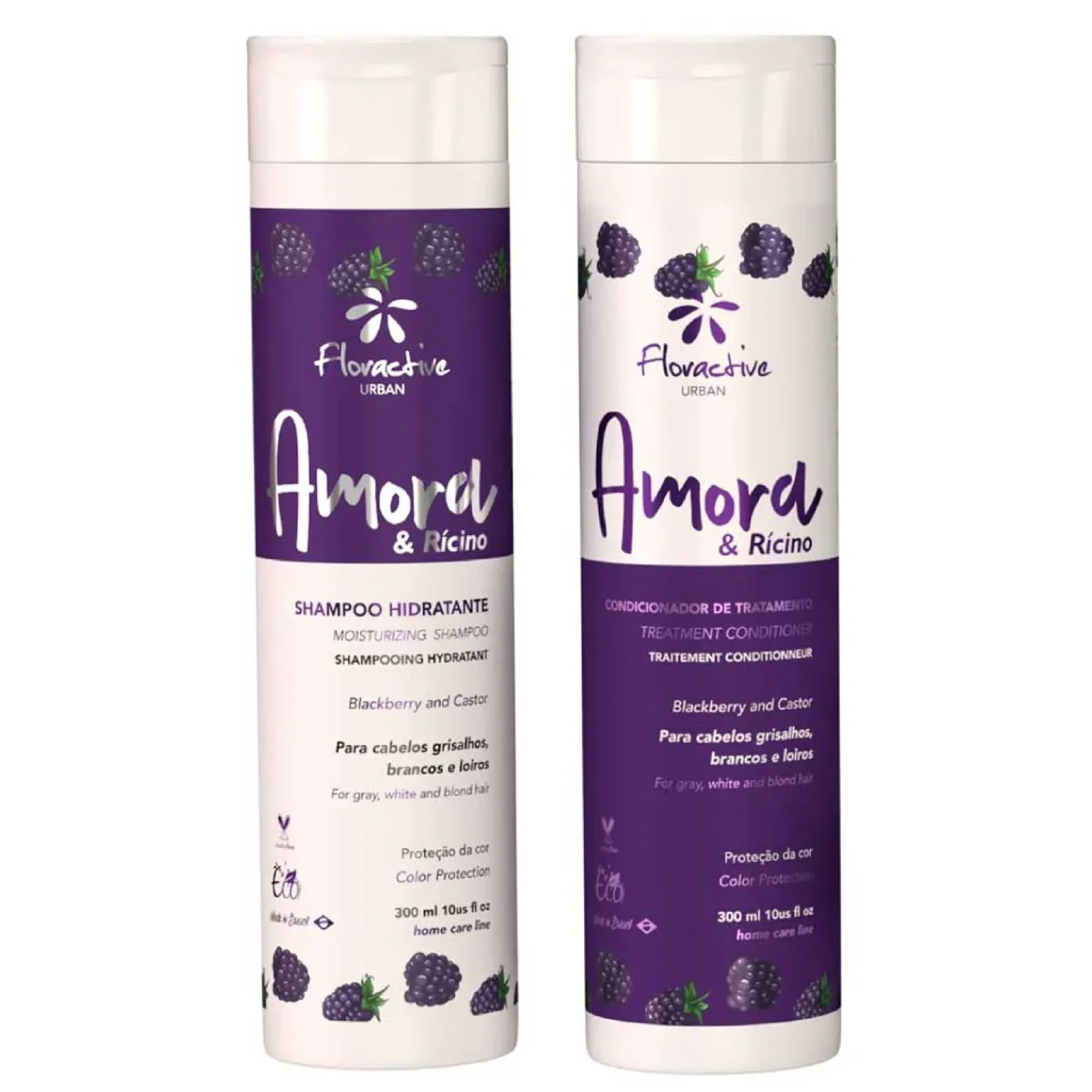 Floractive Amora Blackberry & Castor Shampoo and Treatment Conditioner 300ml