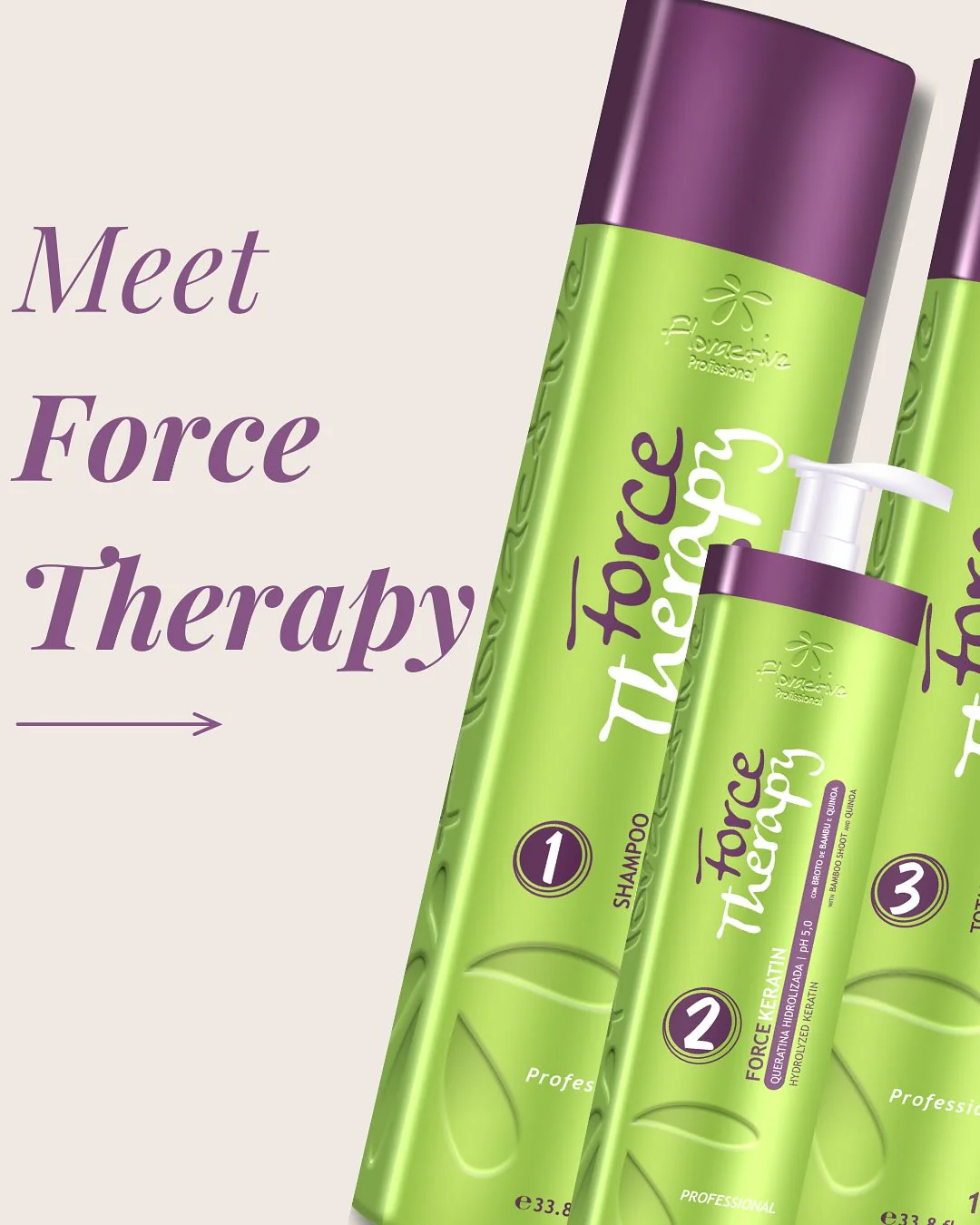 Floractive Force Therapy Keratin Rebuilder Treatment Kit (3pc) - Image 3
