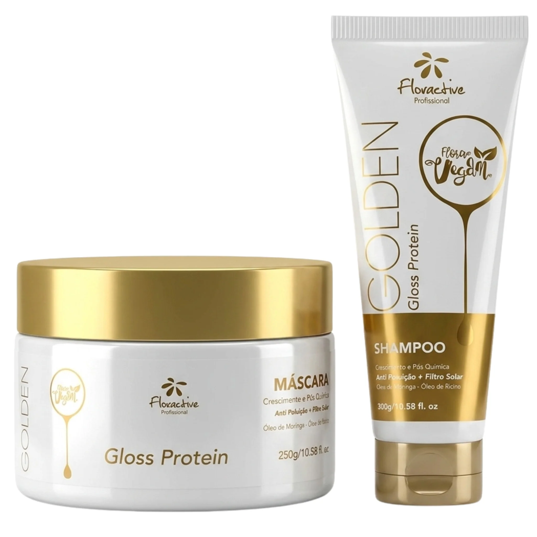 Floractive Golden Gloss Protein Shampoo and Mask Duo