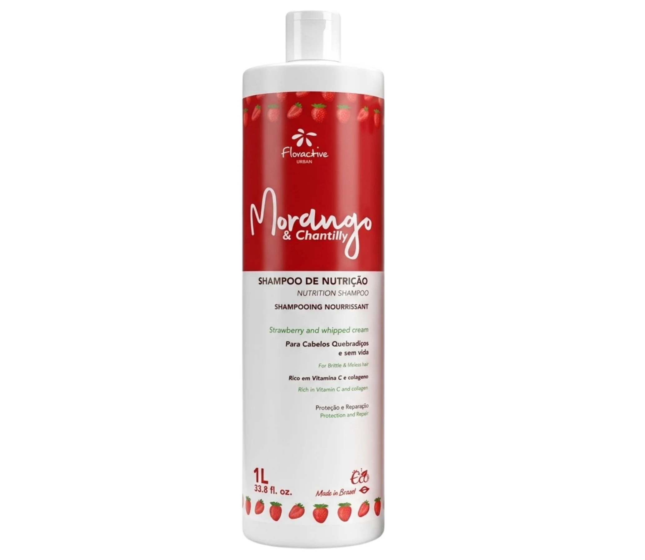 Floractive Morango Strawberry Whipped Cream Nutrition Shampoo 1000ml