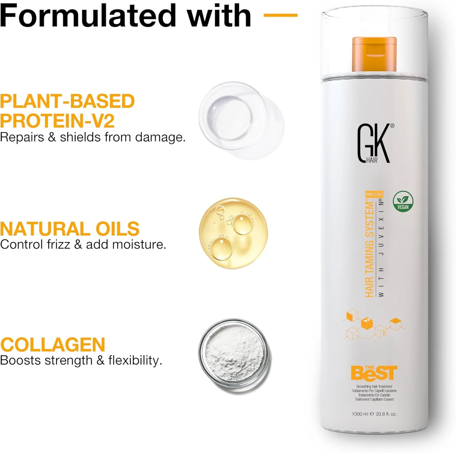 GK Hair The Best Keratin Hair Treatment Taming System With Juvexin 1000ml - Image 3