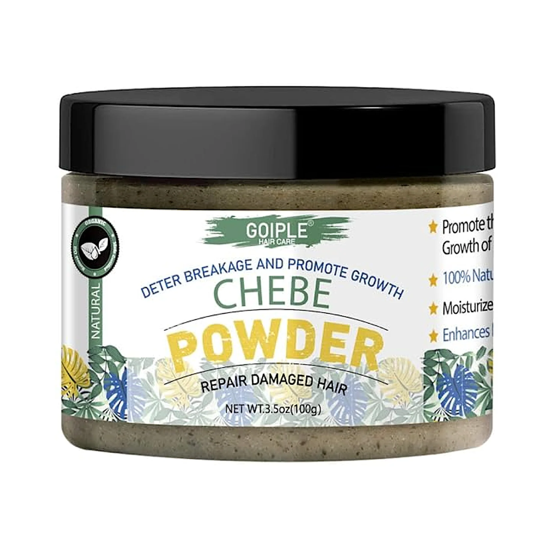 Goiple 100% Natural Chebe Powder Repairs Damaged Hair 100g