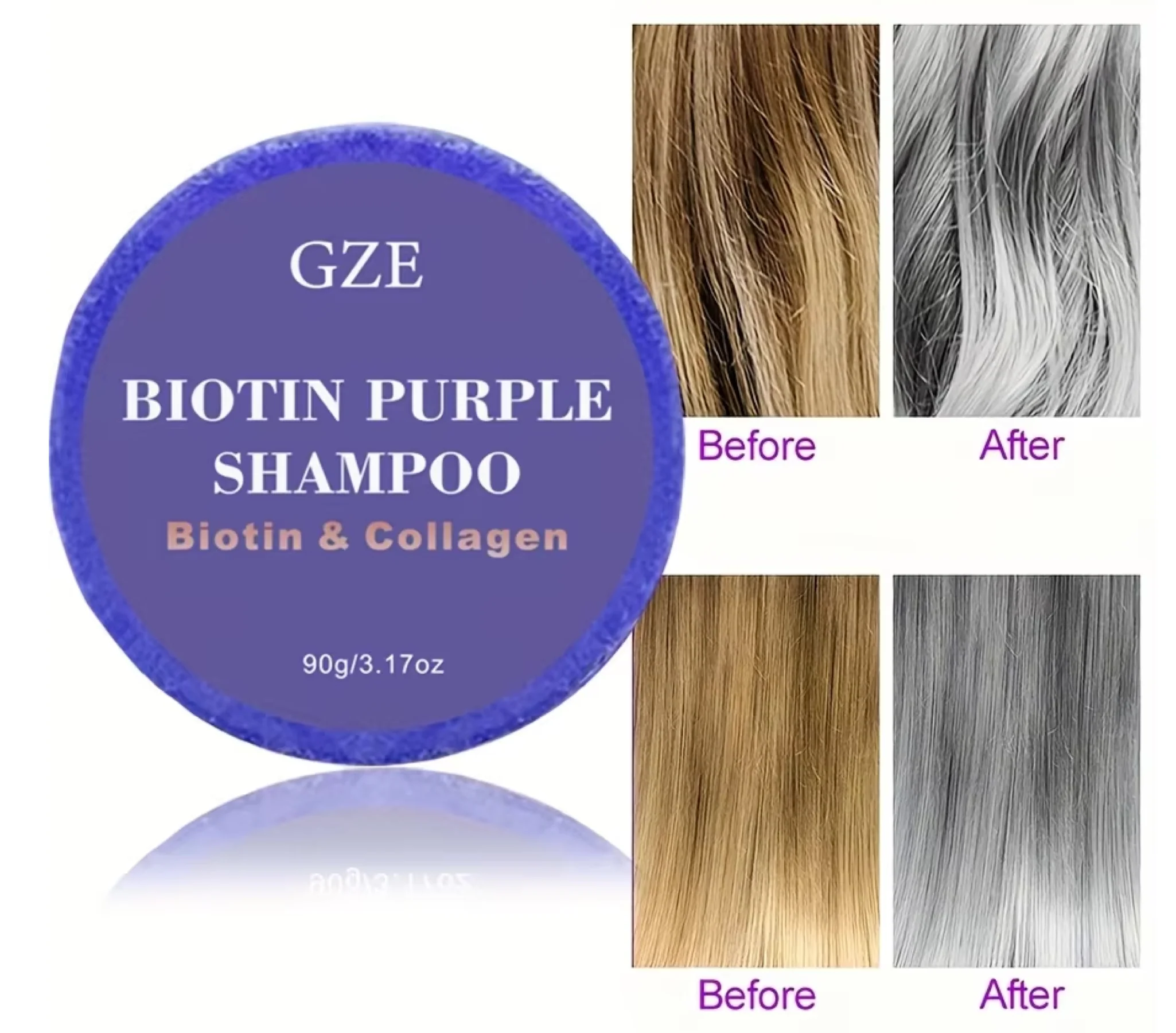 GZE Biotin Purple Shampoo Bar 90g - Image 2