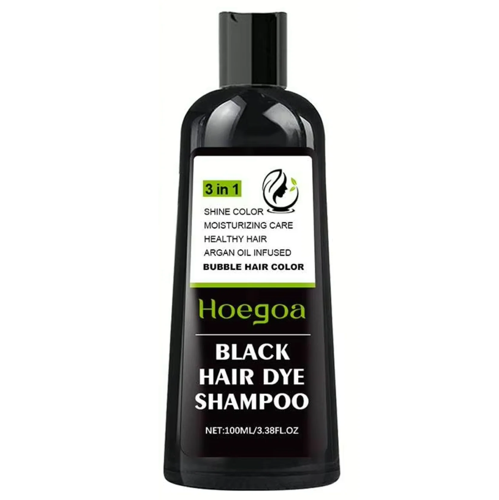 Hoegoa Grey Reducing Black Hair Dye 3 In 1 Shampoo 100ml