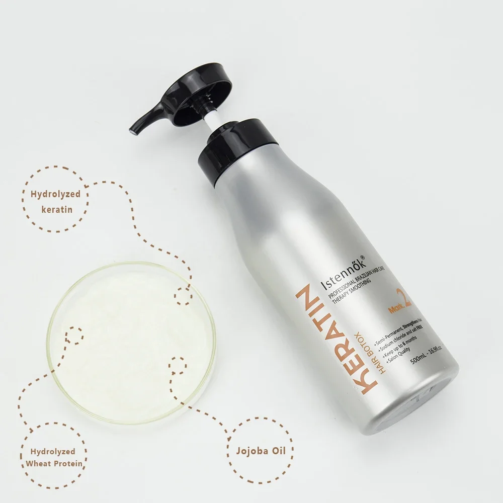 Istennok Keratin Hair Brazilian Smoothing Treatment Normal to Curly Hair 500ml - Image 2