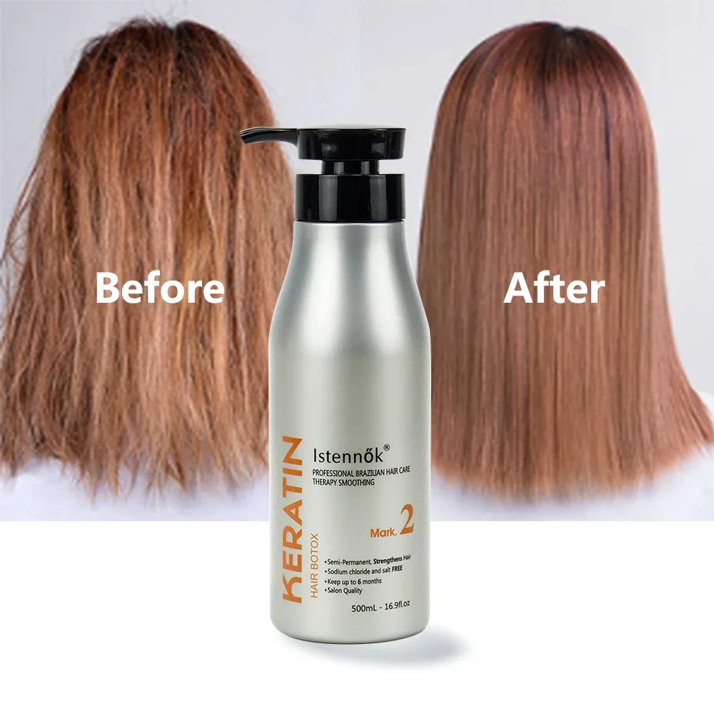 Istennok Keratin Hair Brazilian Smoothing Treatment Normal to Curly Hair 500ml - Image 3