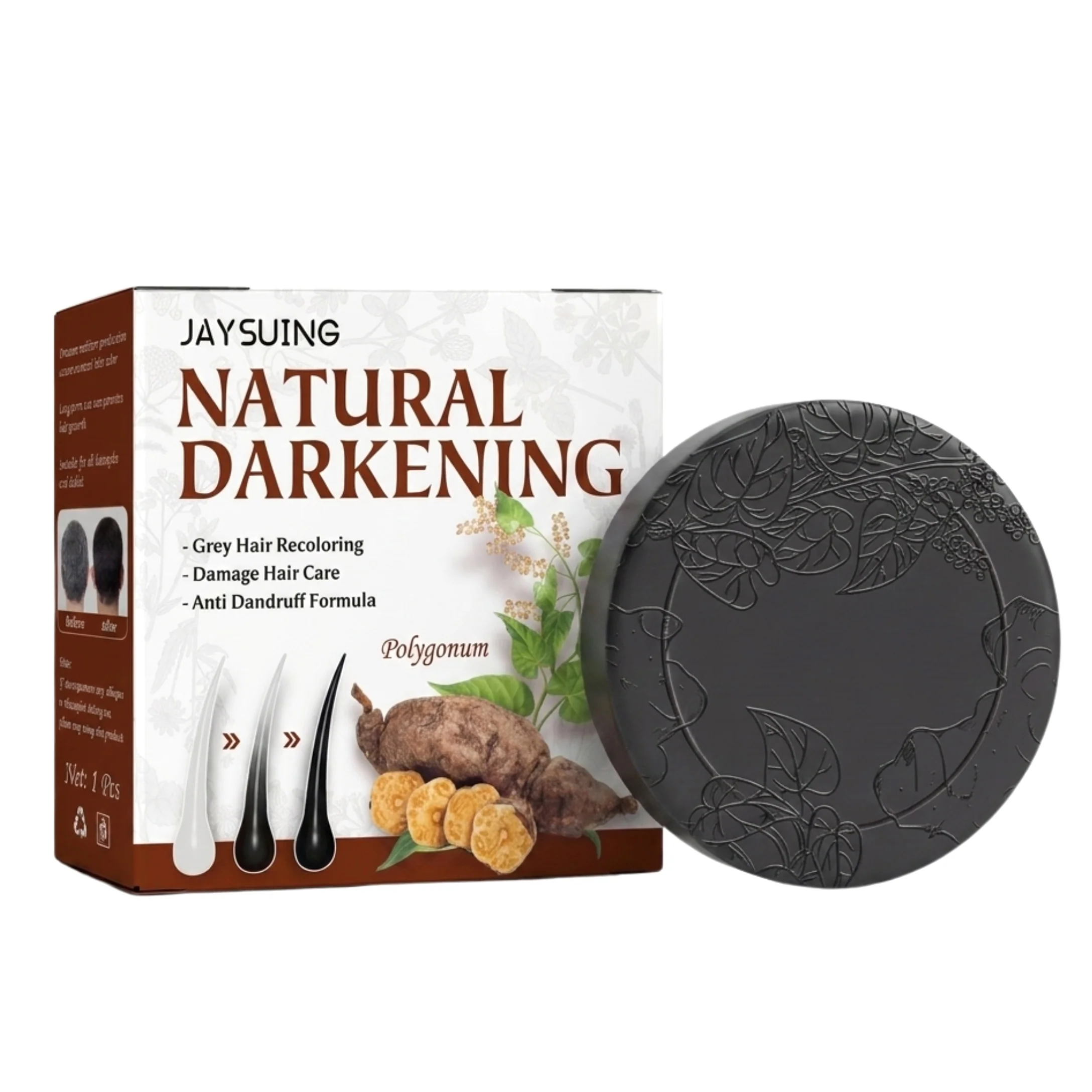 Jaysuing Natural Darkening Grey Hair Coverage Shampoo Bar 100g