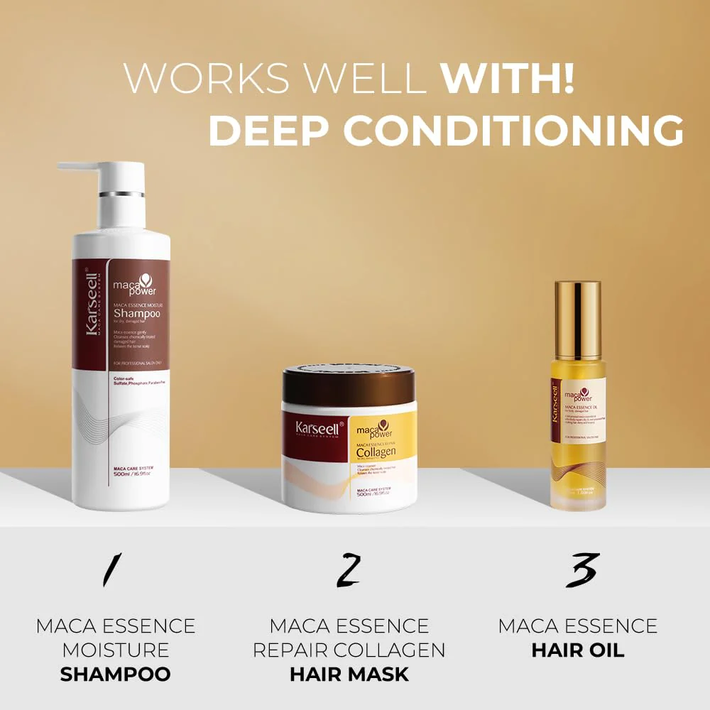 Karseell Maca Power Essence Repair Mask and Serum + Shampoo (3pc) - Image 2