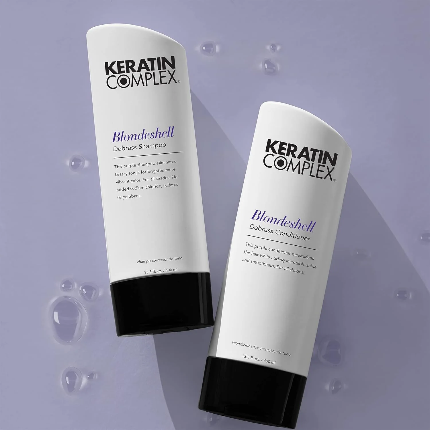Keratin Complex Blondeshell Debrass Shampoo and Conditioner 400ml - Image 2