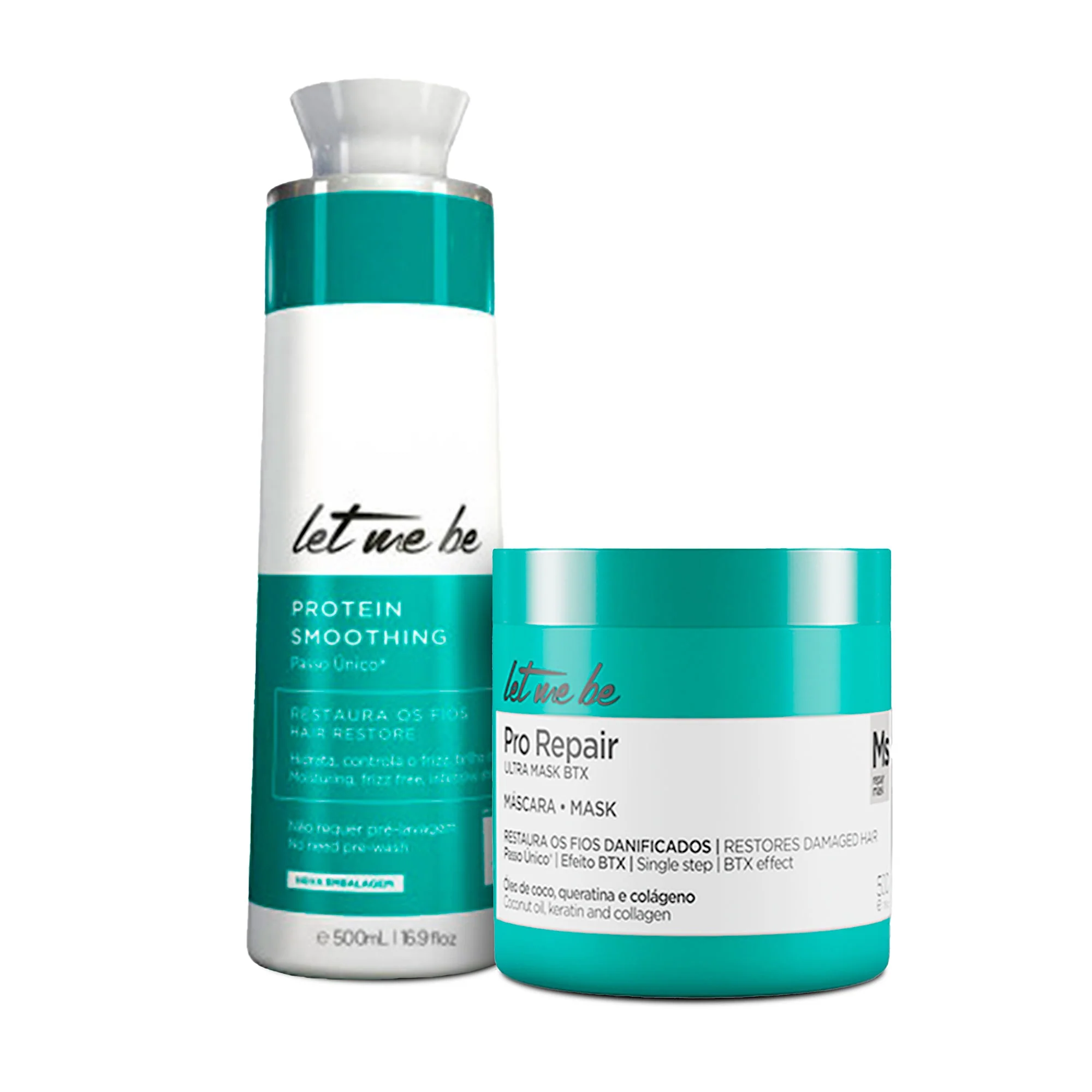 Let Me Be Protein Smoothing Hair Straightening 500ml + Pro Repair Mask 500ml