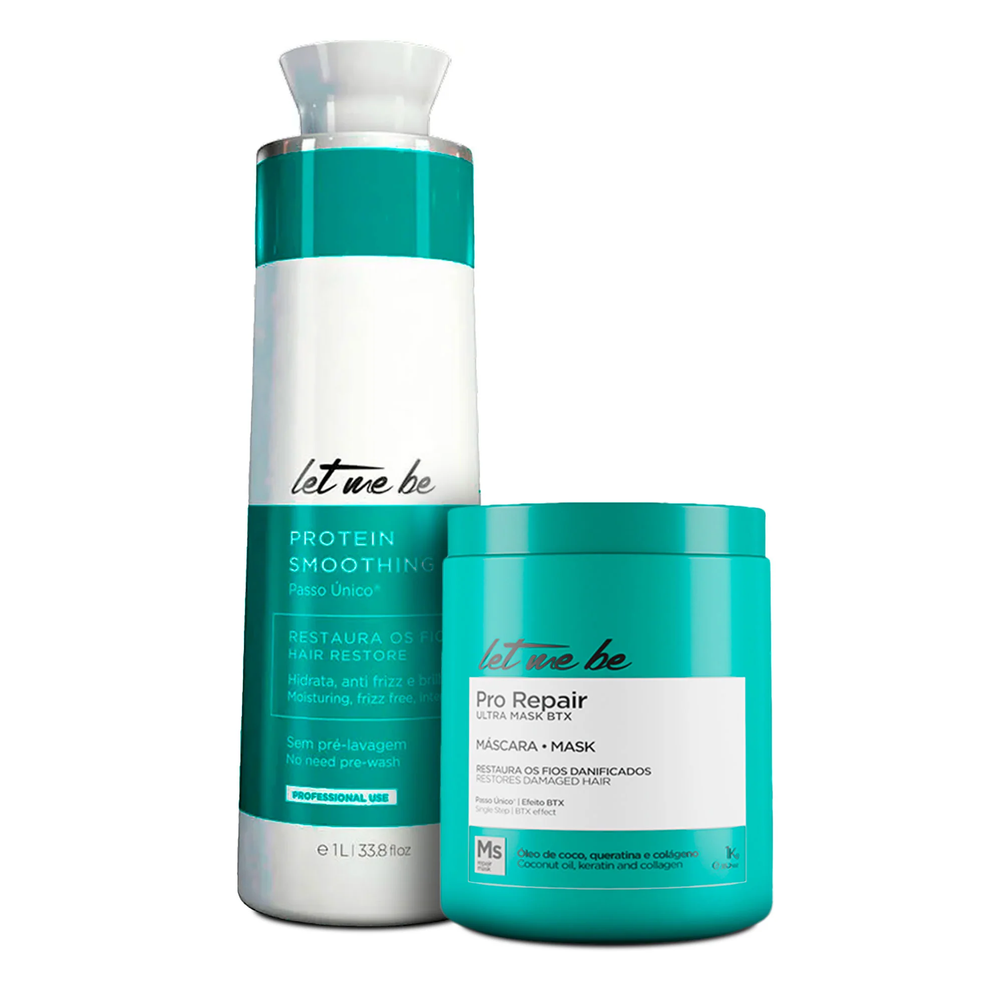 Let Me Be Protein Smoothing Hair Straightening Treatment 1L + Pro Repair Mask 1L