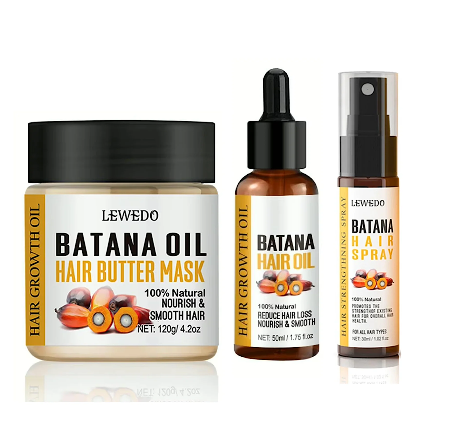 Lewedo Batana Oil Hair Butter Mask and Hair Oil + Batana Hair Spray (3pc)