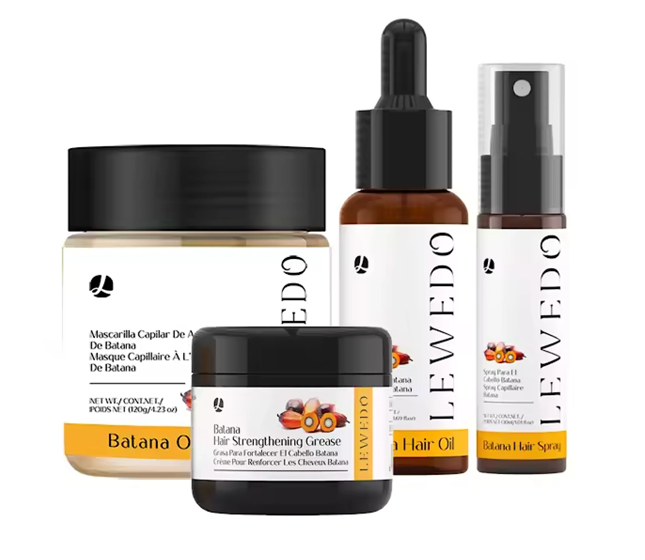 Lewedo Batana Oil Hair Butter Mask and Hair Oil + Batana Hair Spray + Grease (4pc) - Image 2