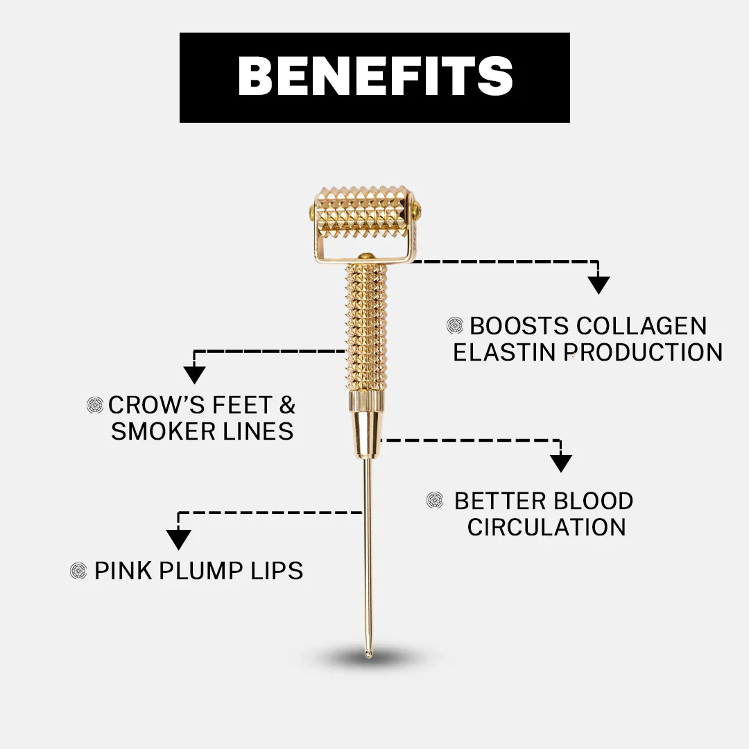 Luxury Golden Roller Collagen Facial Roller Acupressure Made of Pure Copper - Image 4