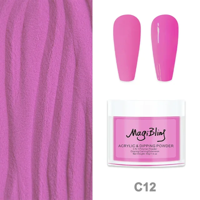 Magibling Acrylic & Dipping Powder Dark Pink 15g - Image 2
