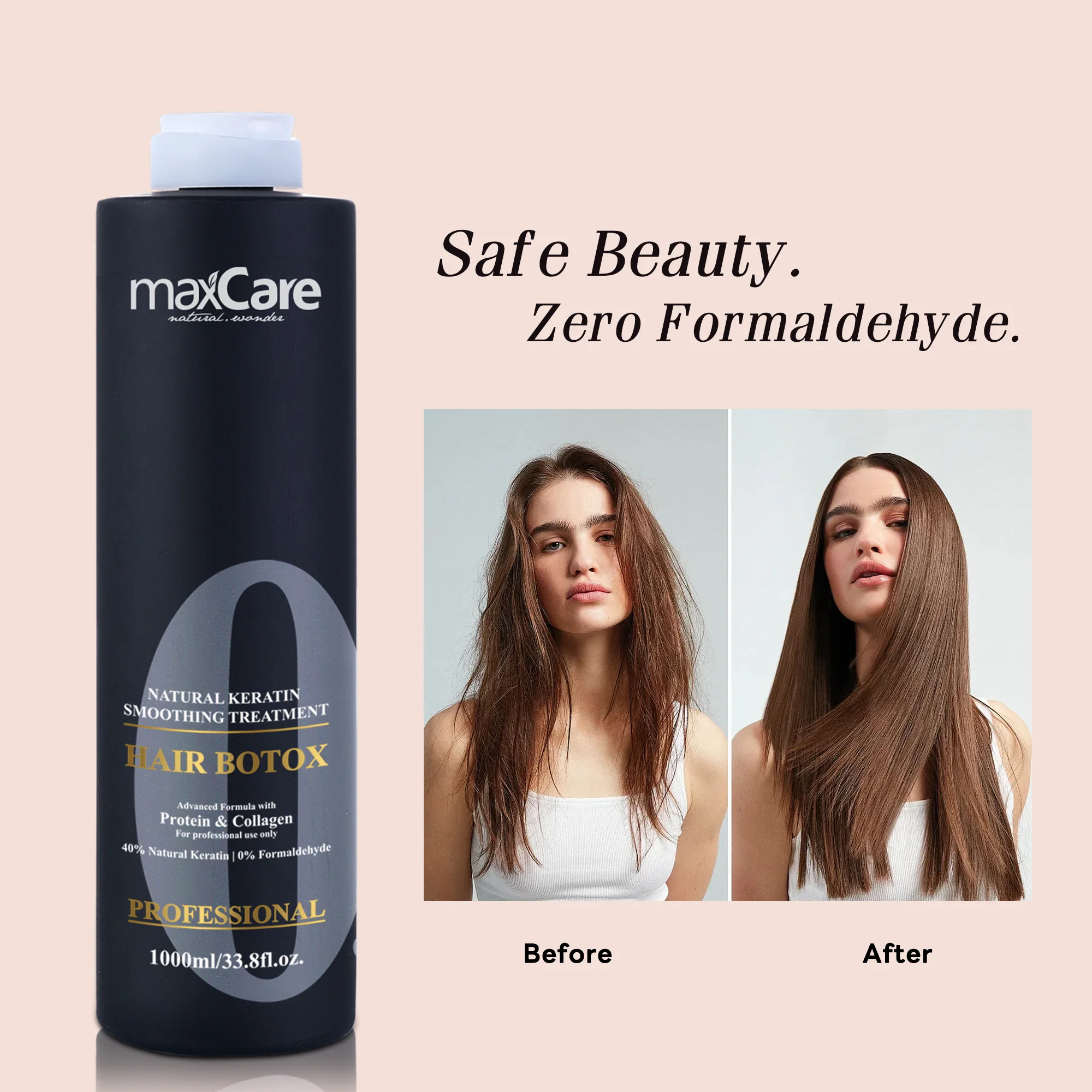 Maxcare Hair Repair Btx Natural Keratin Protein Collagen Smoothing Treatment 1000ml - Image 2