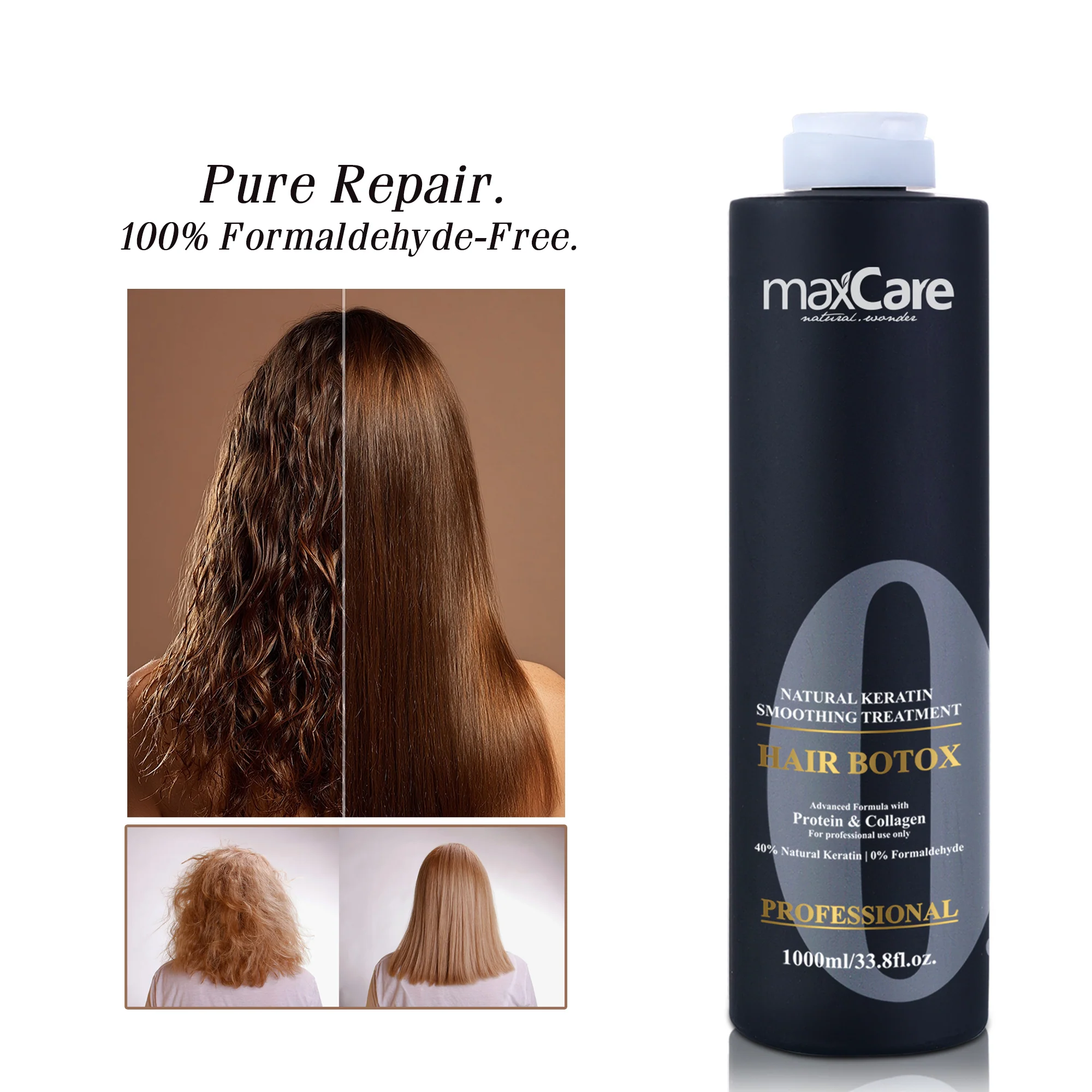 Maxcare Hair Repair Btx Natural Keratin Protein Collagen Smoothing Treatment 1000ml - Image 3