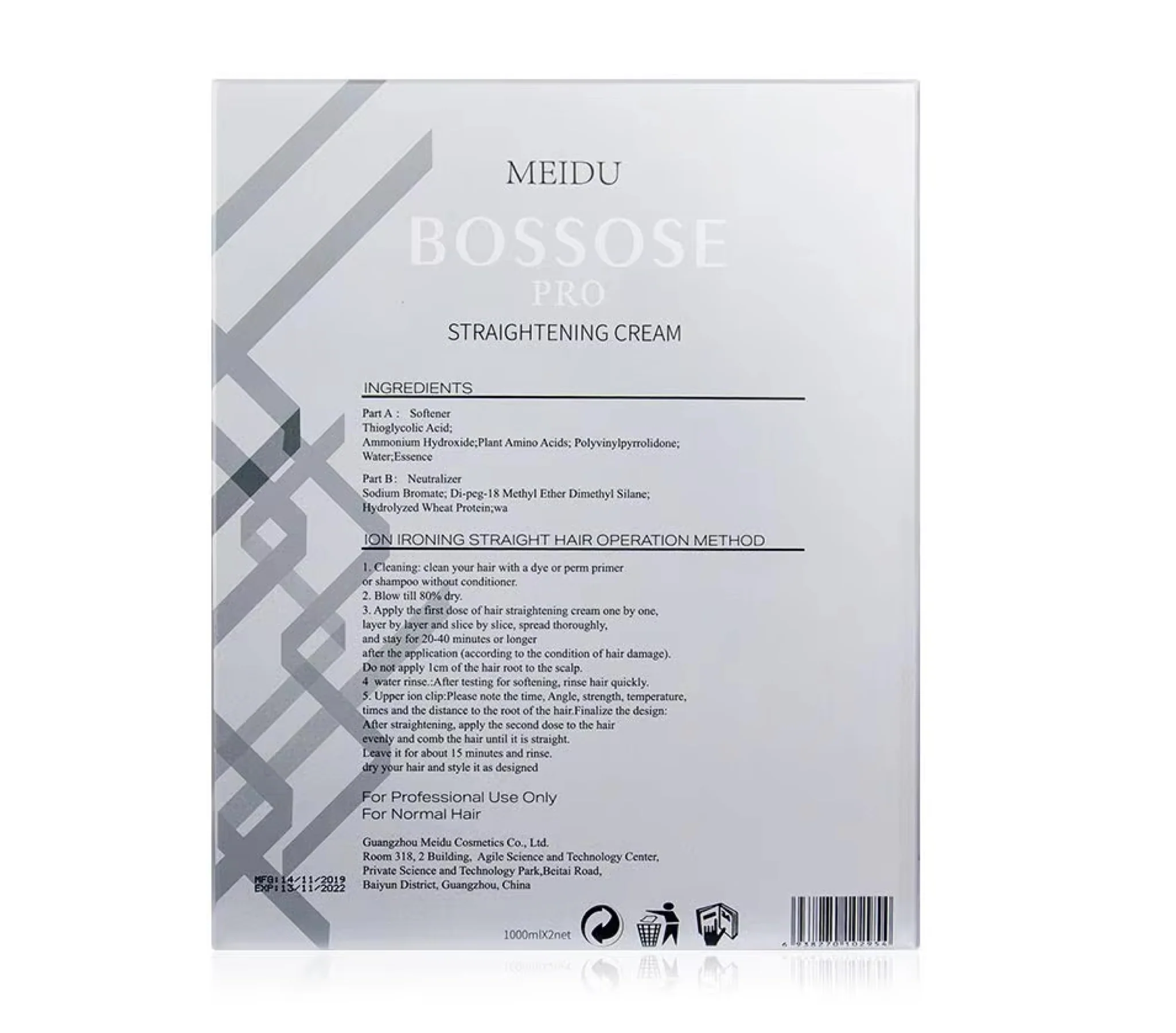 Meidu Bossose Pro Super Hair Straightening Cream 1000ml Duo - Image 3