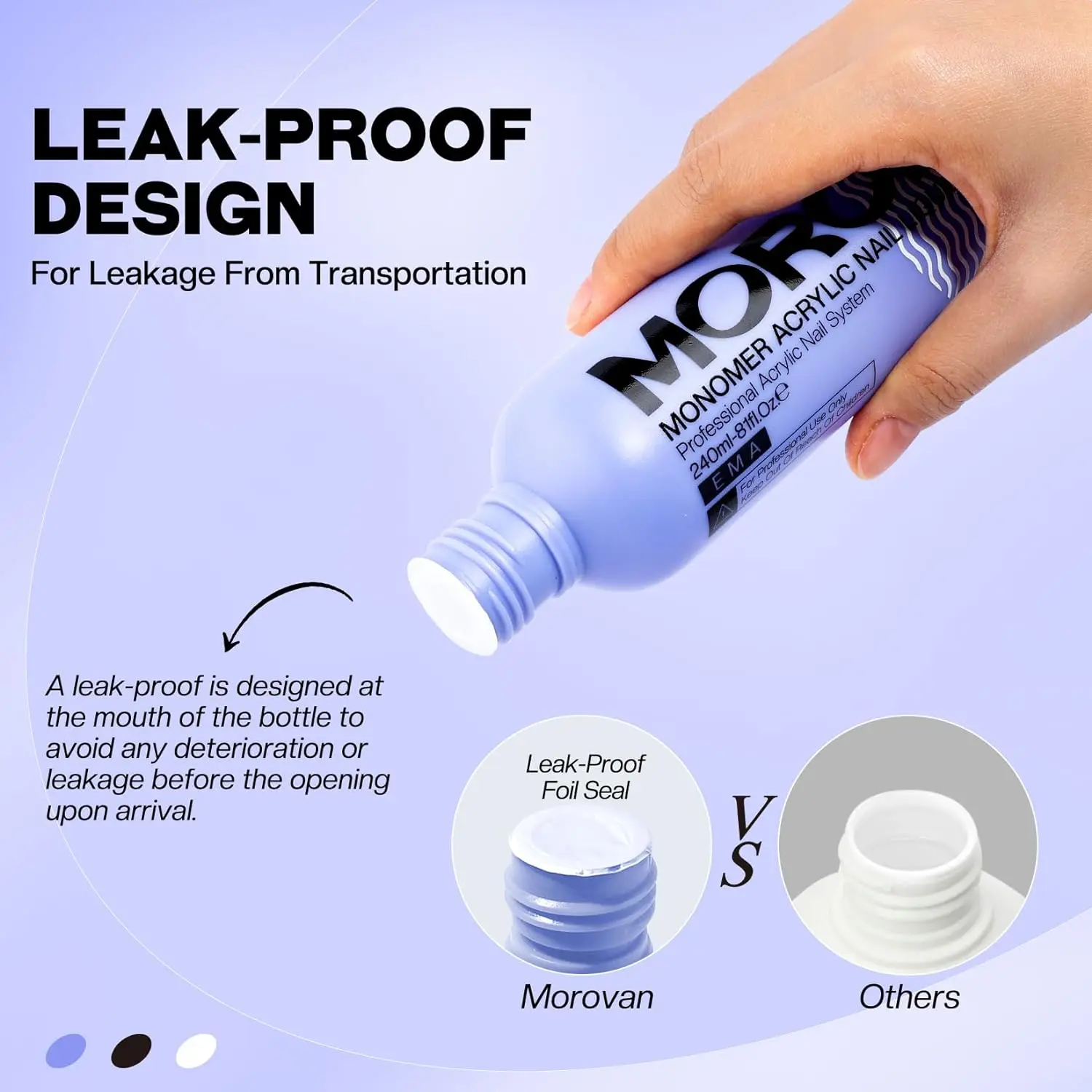Morovan Monomer Acrylic Nail Liquid 240ml - Image 2