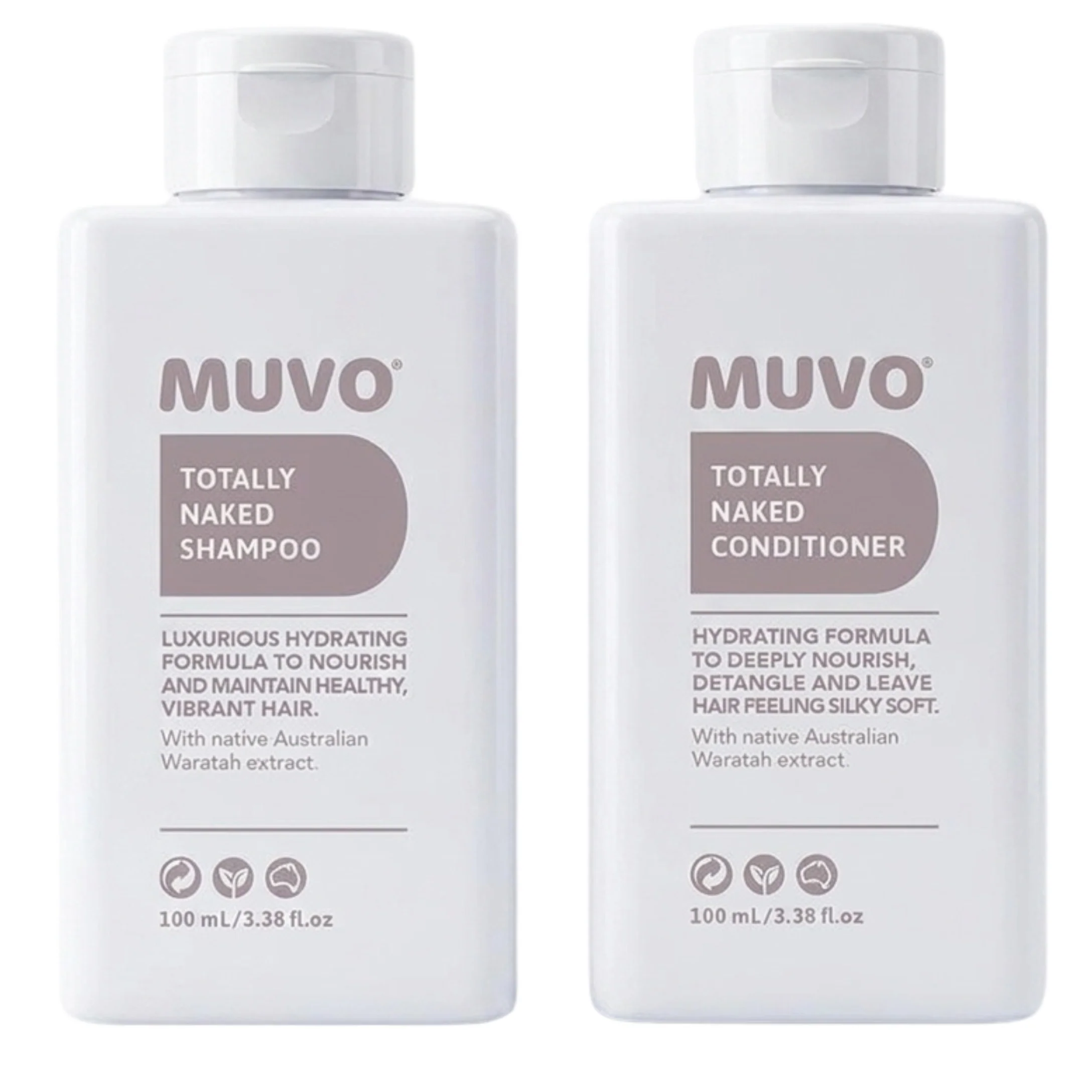 Muvo Totally Naked Shampoo and Conditioner 100ml Travel Pack