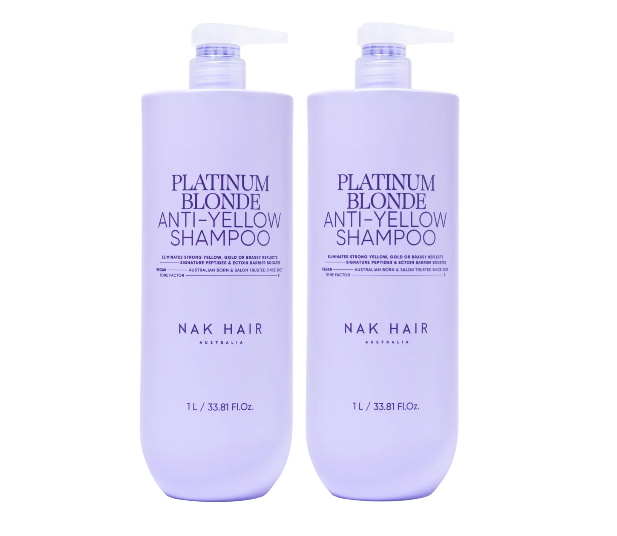 Nak Platinum Blonde Anti Yellow Shampoo 1000ml (2pc) - Image 2