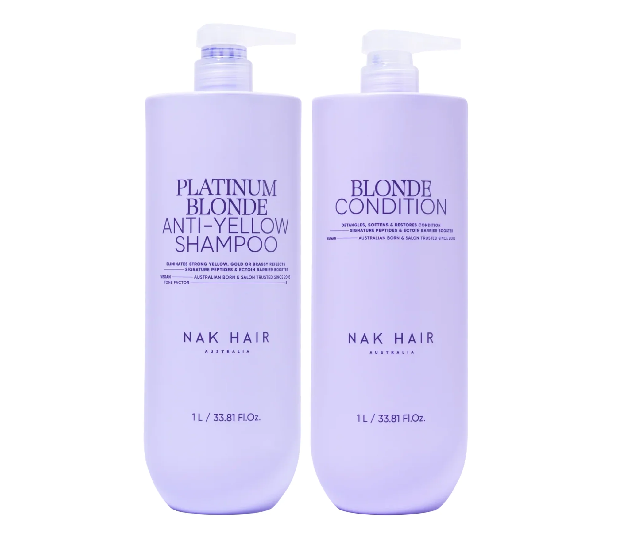Nak Platinum Blonde Anti Yellow Shampoo and Blonde Conditioner 1000ml - Image 2