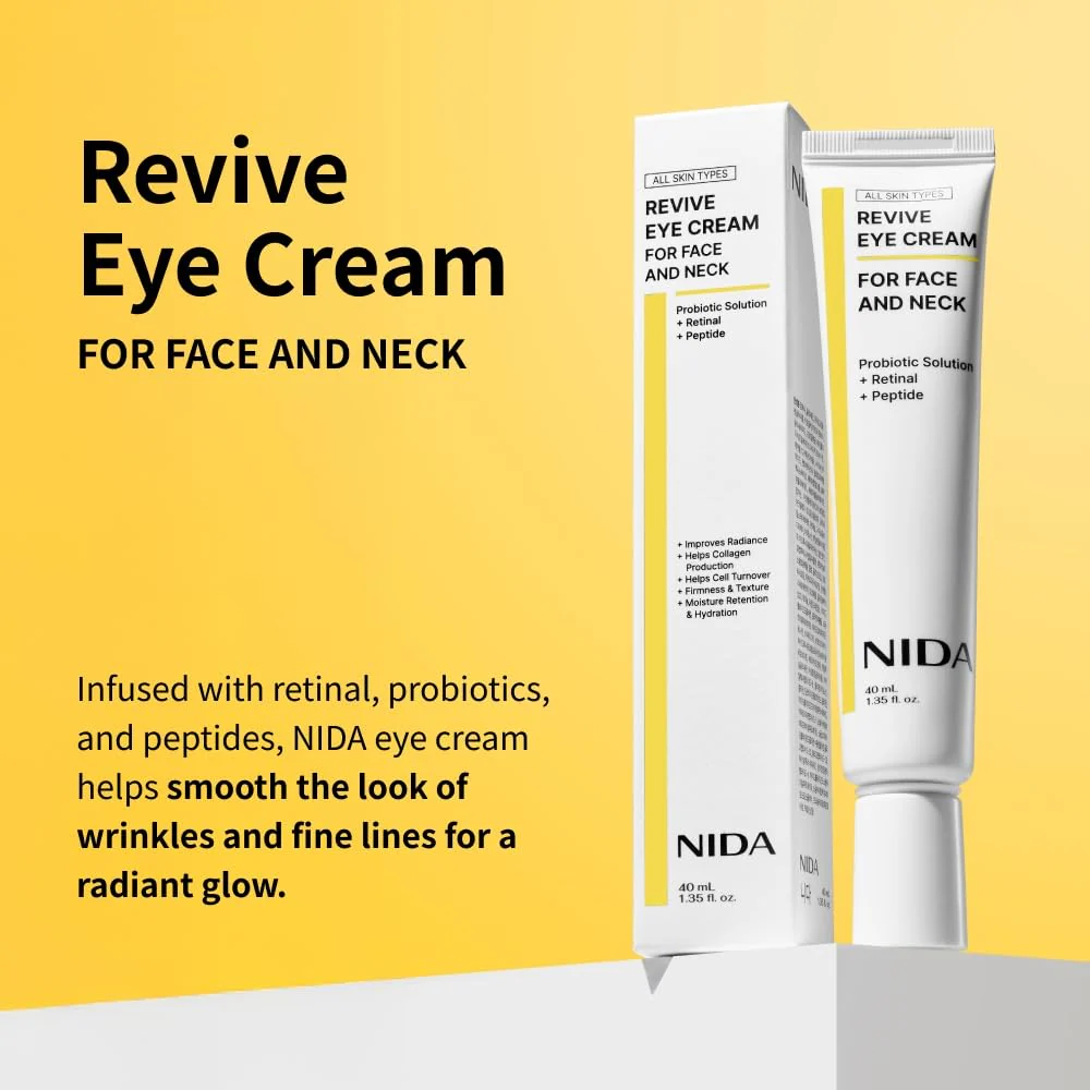 NIDA Revive Eye Cream For Face And Neck Retinal + Peptide Korean Beauty 40ml - Image 3