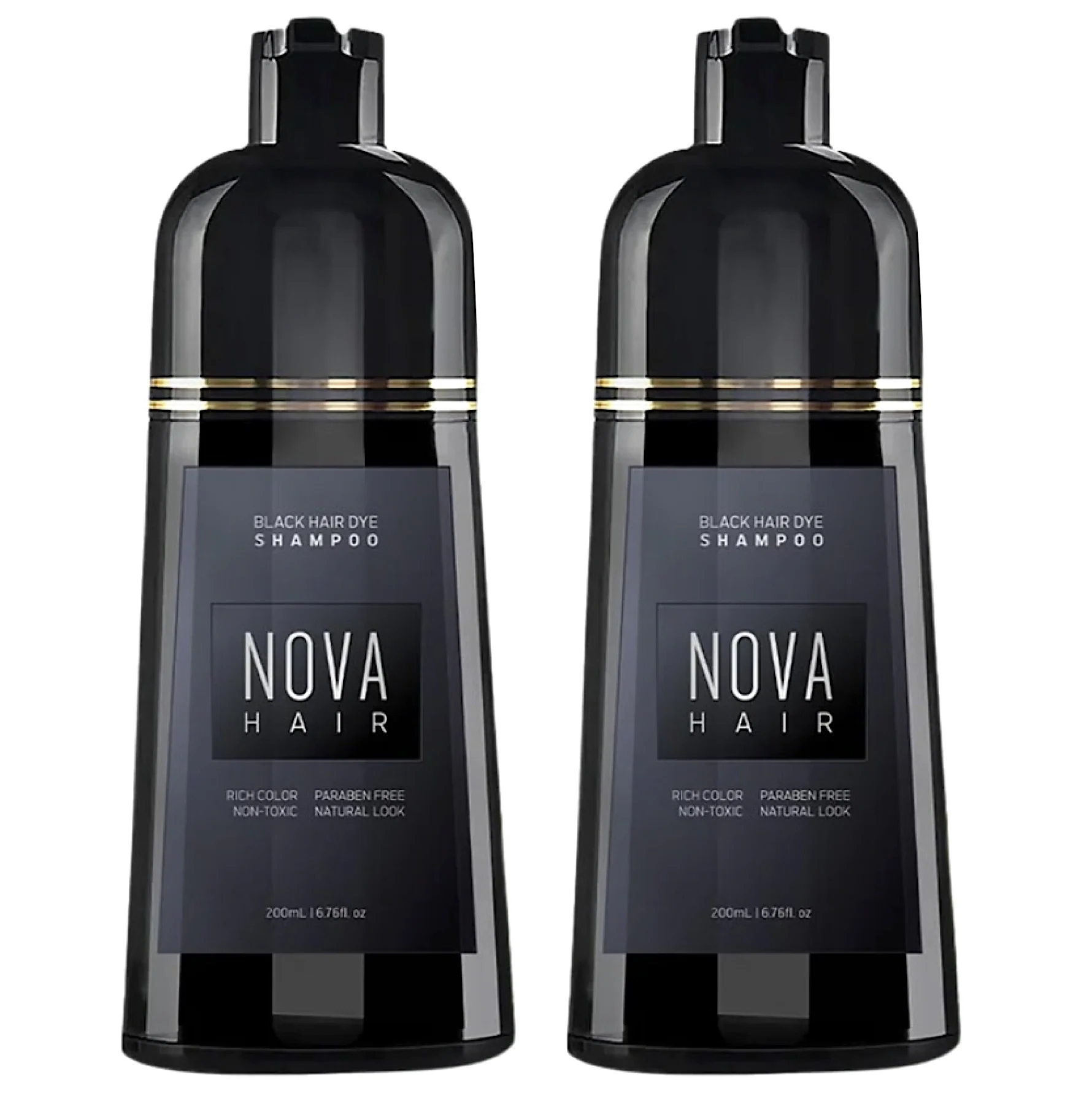 Nova Hair Instant Black Dye Shampoo 500ml (2pc)