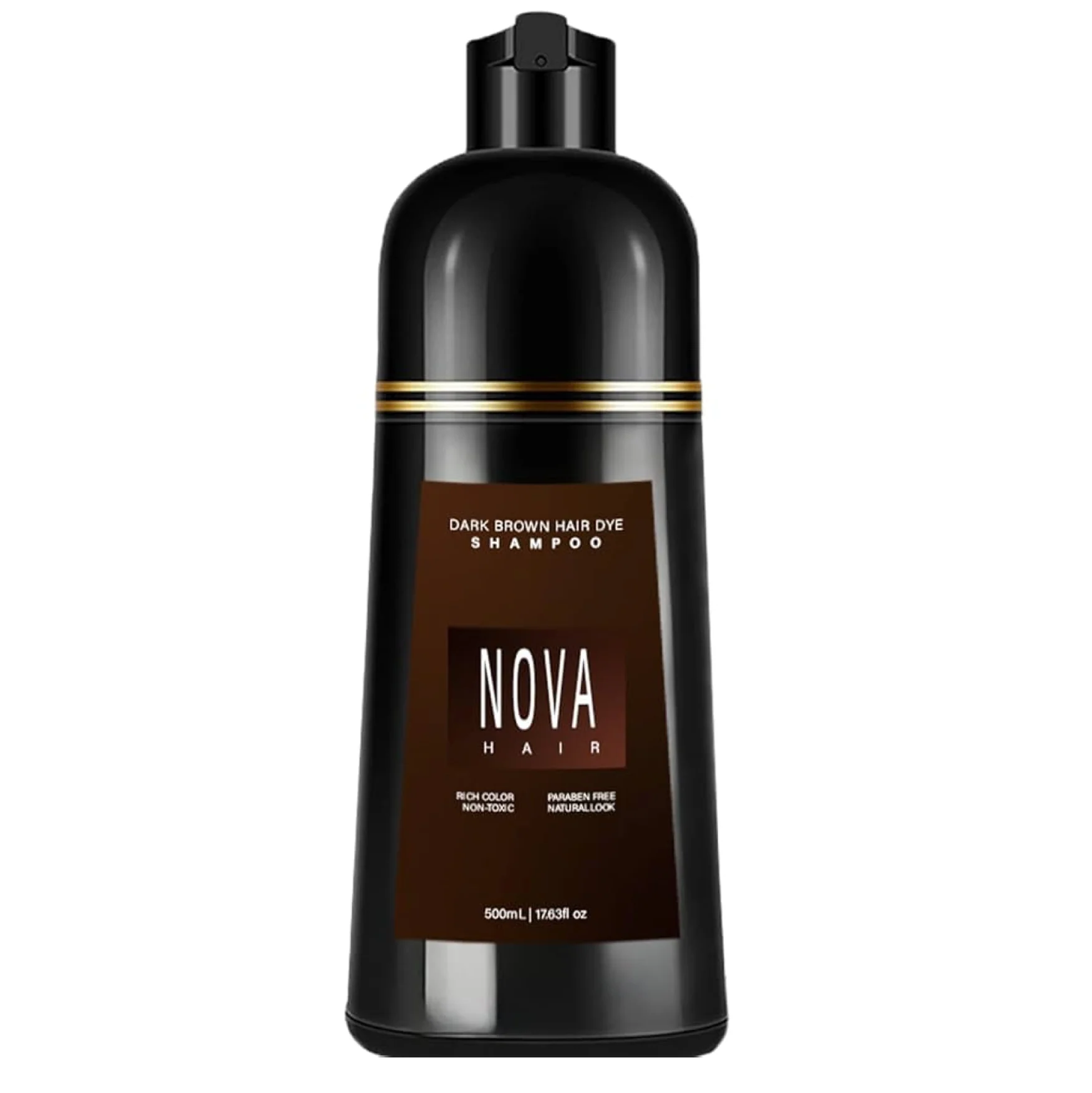 Nova Hair Instant Dark Brown Dye Shampoo 500ml