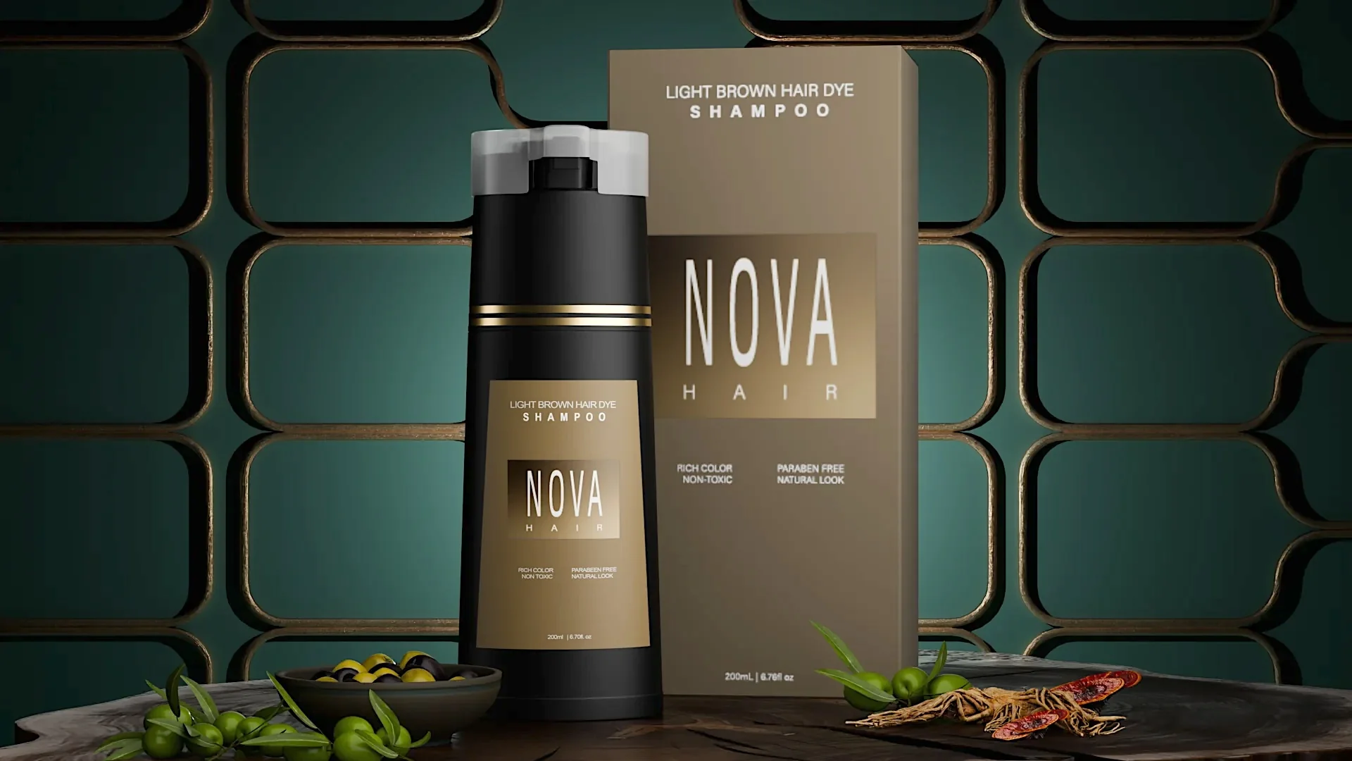 Nova Hair Instant Light Brown Dye Shampoo 200ml (2pc) - Image 2