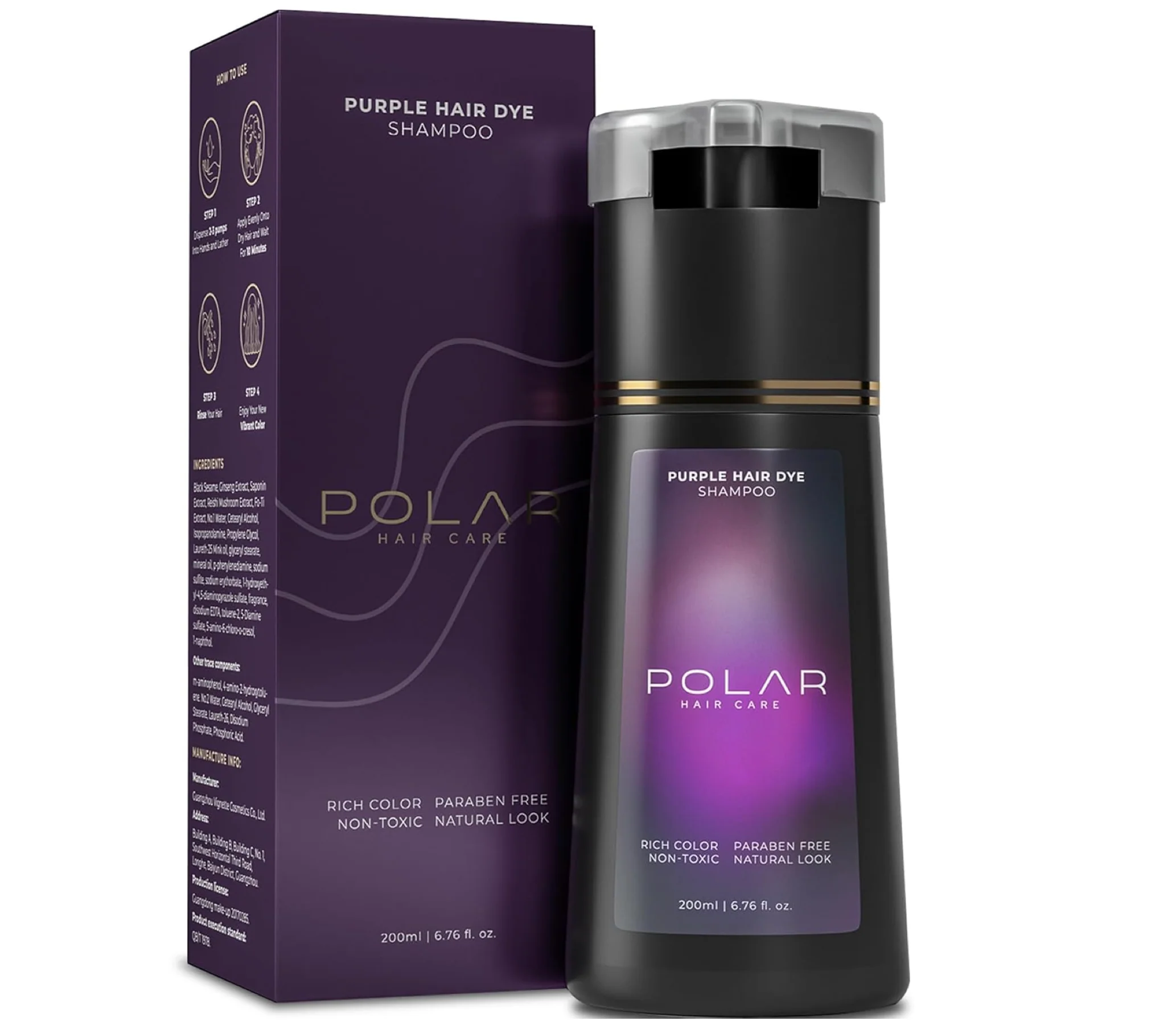 Polar Hair Care Instant Purple Dye Shampoo 200ml