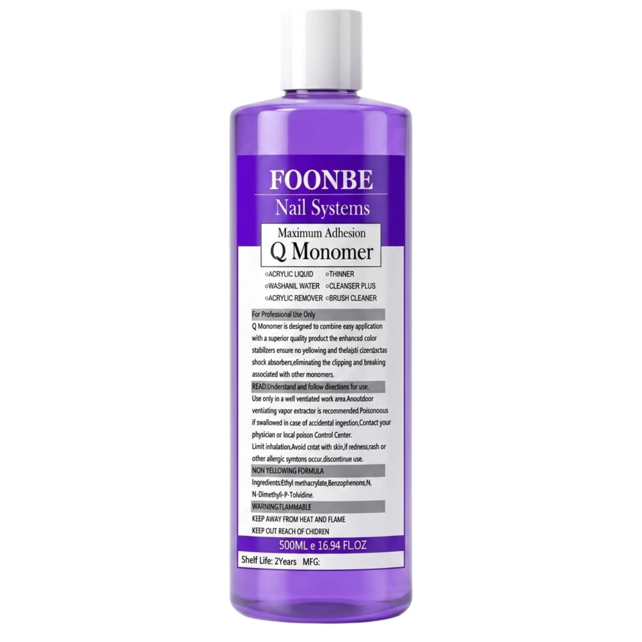 Professional Nails Monomer Acrylic Liquid Retention 500ml Purple