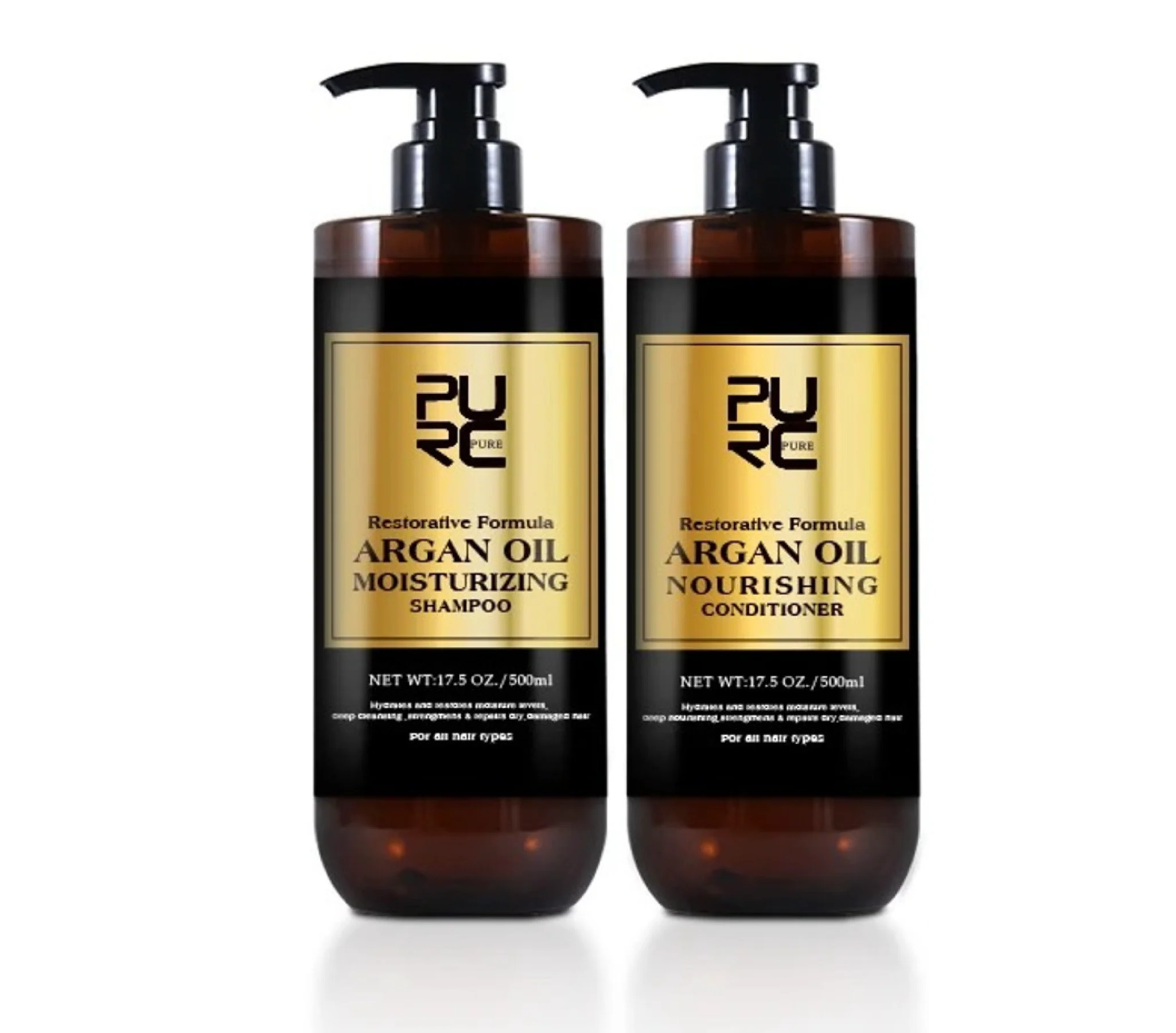 Purc Restorative Argan Oil Moisturizing Shampoo and Conditioner 500ml