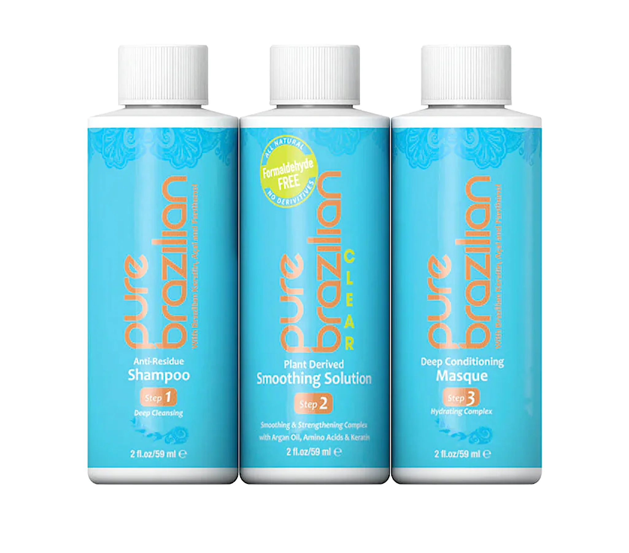 Pure Brazilian Clear Solution Mini Salon Kit (Shampoo, Reconstructor & Masque)